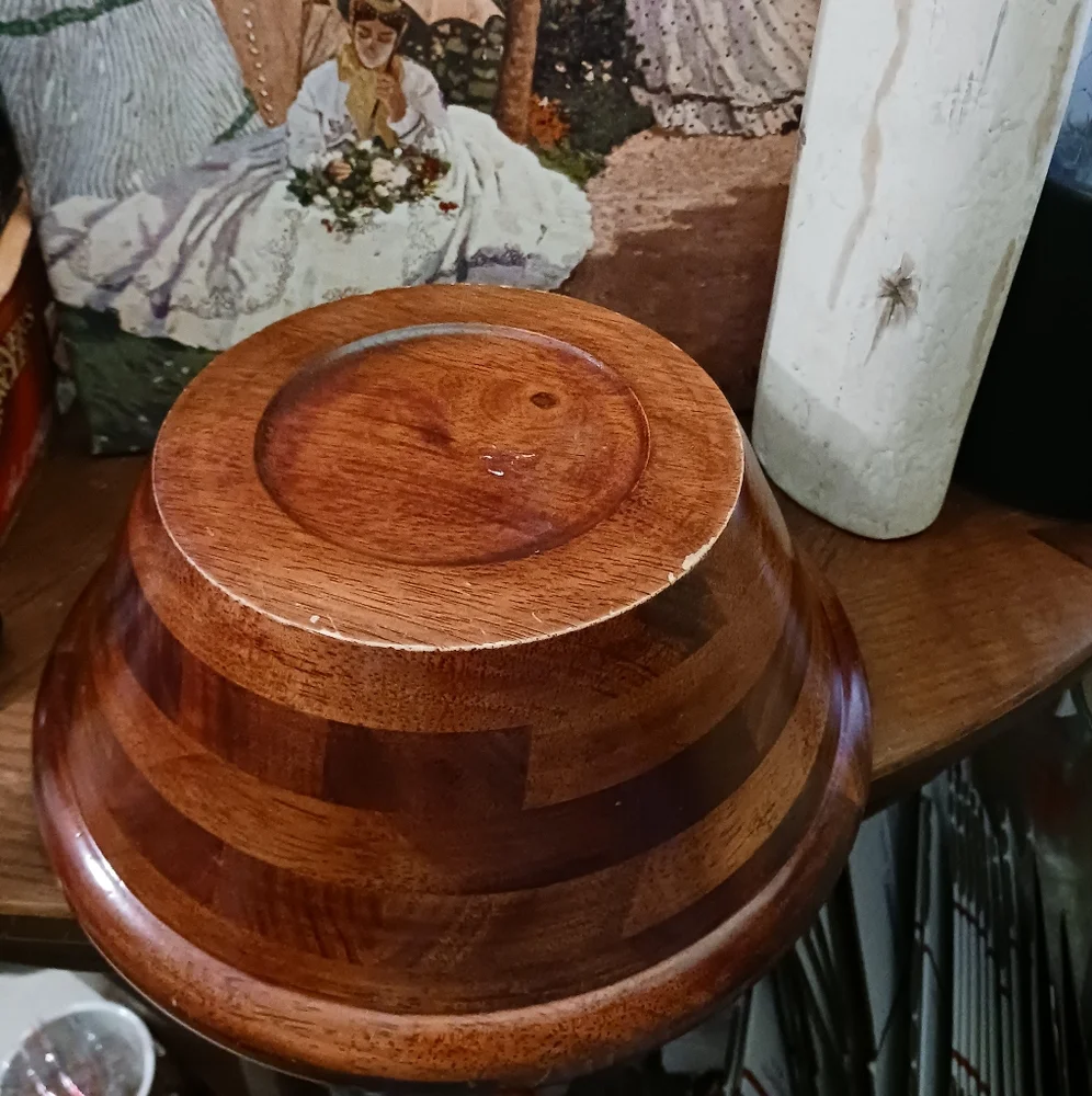 π₯ Vintage Wood Serving Bowl, Acacia Wood, 12" x 5",A Nice Bowl.π₯£π₯£ - Picture 9 of 10